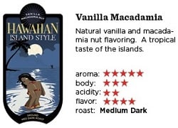 [Island Style]10%ハワイ産豆使用 バニラ・マカダミアナッツ フレーバーコーヒー